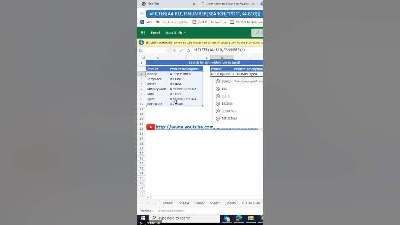 Filter function search for text within text in excel filter excel 
