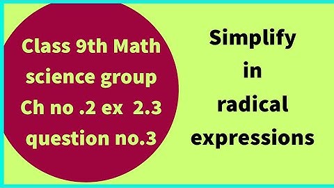 Class 9th Math Unit-2 Exercise 2.3 Question 3- Simplify the given Questions-E.X 2.3 Q3-PTBB