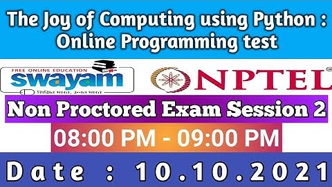 Online Programming test of JOY OF COMPUTING using python : Coding answer for Night session from 8pm