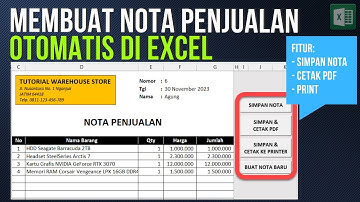 Membuat Nota Penjualan Otomatis di Excel dari Nol sampai Siap Print - Free Download