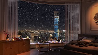 A Luxury New York Apartment With An Amazing View - Smooth Jazz Piano Music for Relax and Sleep