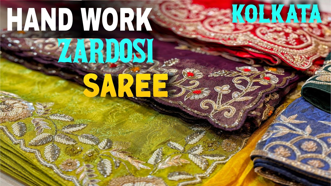 Pure Hand Work Designer Saree Manufacturer and Wholesaler in Kolkata, Barabazar