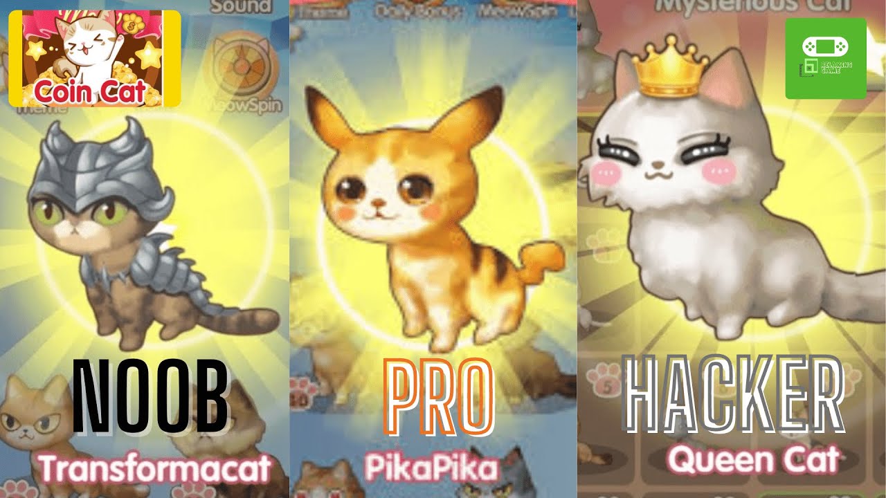 NOOB - PRO - HACKER in COIN CAT | CLIPCLAPS | CAT LV50 🐈🐈