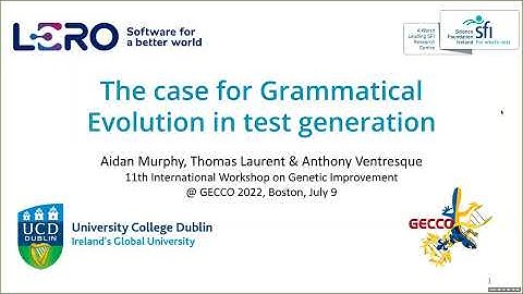 The case for Grammatical Evolution in test generation