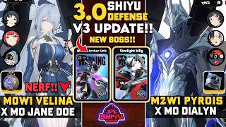 V3 IS HERE! NEW BOSS!! M0W1 Velina &amp; M2W1 Pyrois | Shiyu Defense | ZZZ 3.0