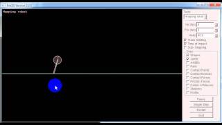 Single legged hopping robot animation