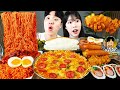 ENG SUB) ASMR MUKBANG FIRE Noodle & HOT DOG & CHEESE PIZZA & Tteokbokki EATING SOUND ! (BULDAK)