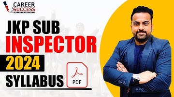 Jkp Sub Inspector 2024 👉Syllabus 👉How to Prepare ? #jkpsi #Jkssb