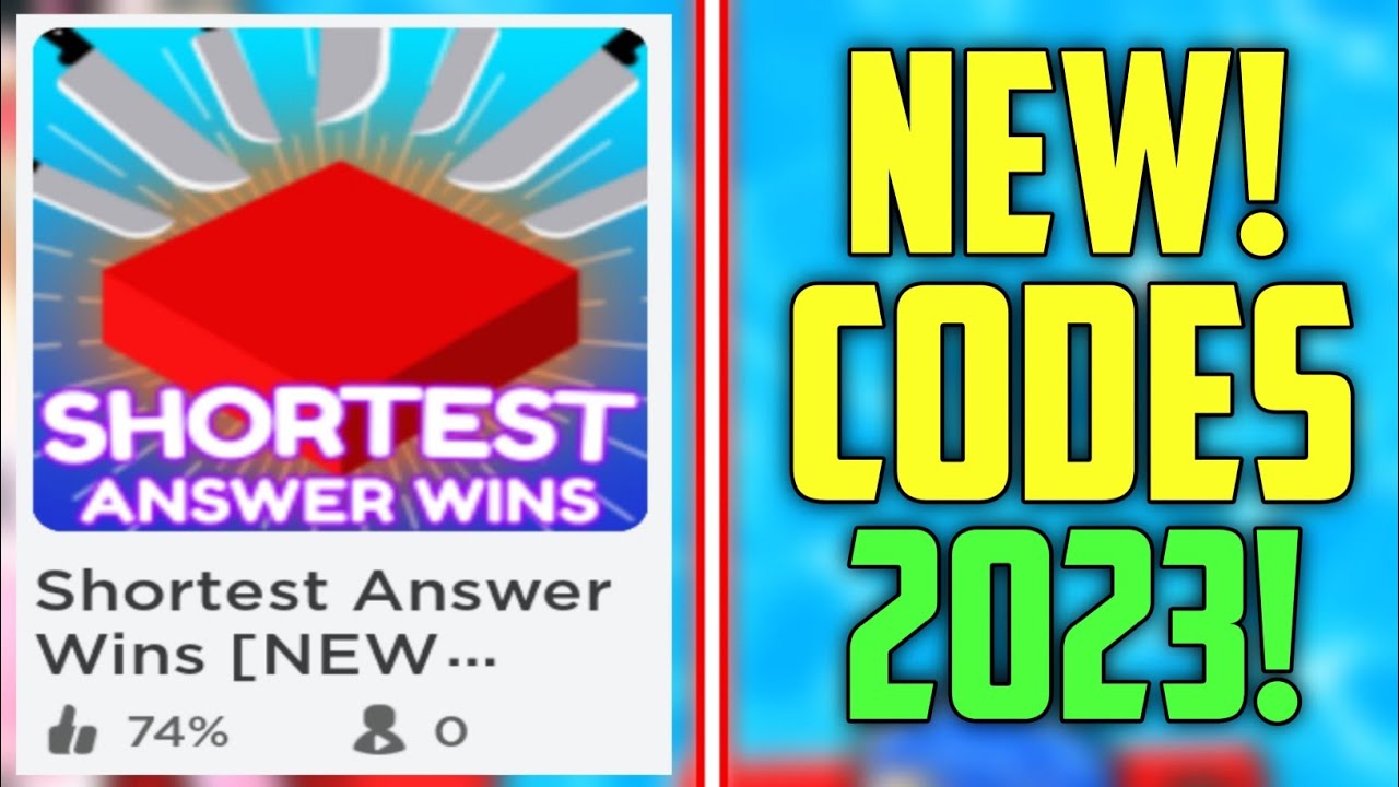 Roblox Shortest Answer Wins Codes (February 2023) - Touch, Tap, Play