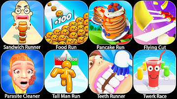 Satisfying Mobile Games 🔥 Sandwich Runner, Flying Cut, Tooth Runner, Tall Man Run P38T100