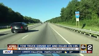 Perryville tow truck driver hit, killed along I-95 Sunday