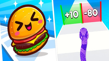 Food run ASMR VS Snake run All Level gameplay android iOS