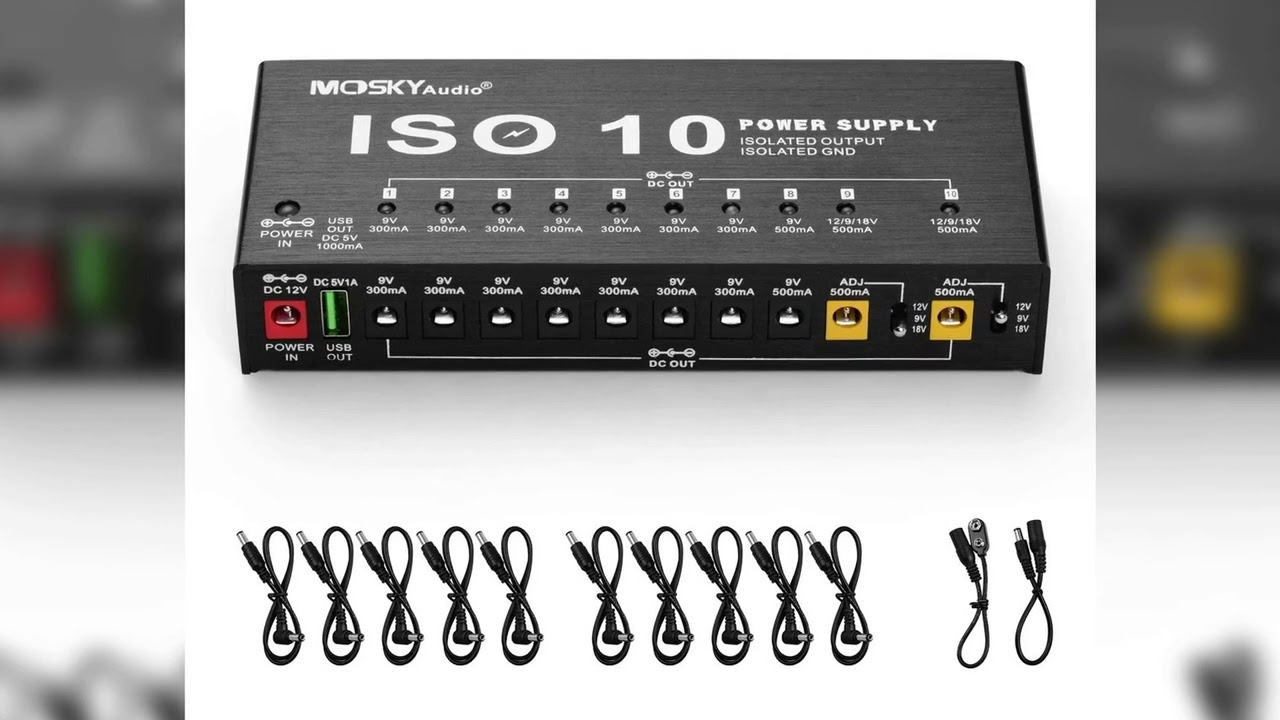 Latest Products You Must Know! MOSKY ISO-10 Guitar Effect Pedal Power Supply 10 Isolated DC Output