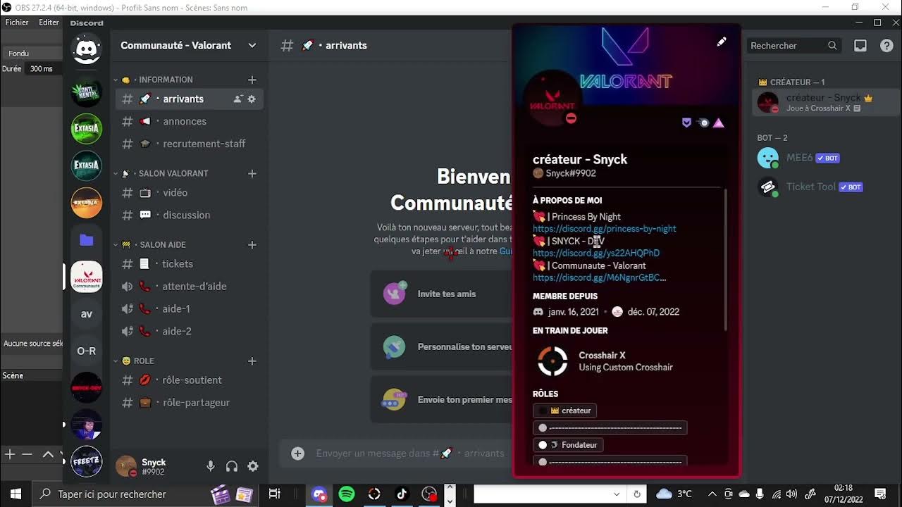 je vous présente mon serveur discord Valorant YouTube
