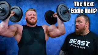 Lifting 220lbs (100KG) Dumbbells for Reps! (Chest Workout Ft. Max Searby) THE NEXT EDDIE HALL?!