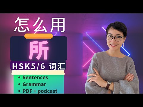 HSK 5/6 词汇和语法【所 suǒ】HSK 5 /6 Vocabulary & Grammar - Advanced Chinese