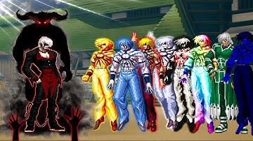 [Mugen KOF] Clone 35 Iori Yagami Vs 8 Super Orochi Team