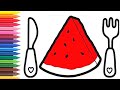 Drawing Watermelon for Children 🍉 Bolalar uchun Tarvuz rasm chizish 🍉Рисование Арбуз для детей