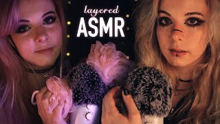 layered ASMR | for Sidesleepers - Slow Sounds, Fluffy Mic, Whispering, Loofah