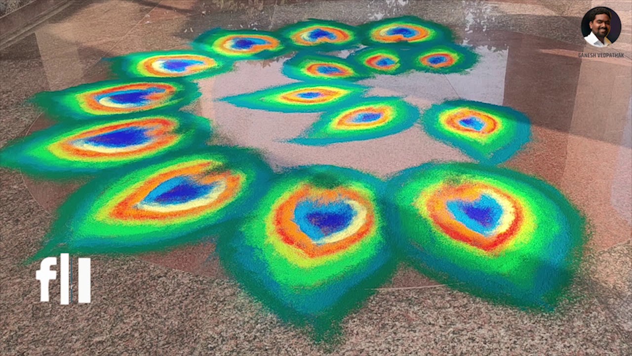 easy peacock Rangoli - YouTube