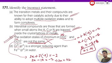 Identify the incorrect statement. 1.  The transition metals and their compounds are known for their