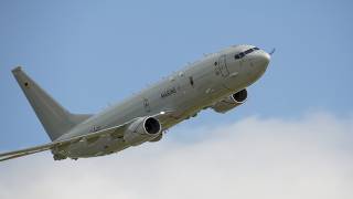 Germany's Newest Maritime Patrol P-8A Poseidon Flight Display with Internal Weapons Bay Open Germany's Newest Maritime Patrol P-8A Poseidon Flight Display with Internal Weapons Bay Open