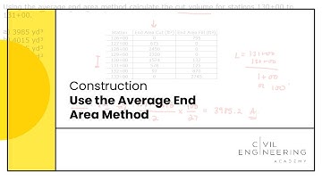 Construction-Use the Average End Area Method