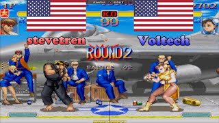 Super Street Fighter 2 Turbo ➤ stevetren (Usa) vs Voltech (Usa) rematch - スーパーストリートファイターII X