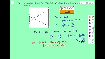  In the given figure, OA .OB = OC.OD, show that: ∠A = ∠C and ∠B = ∠D.