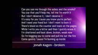 Jonah Kagen - broken (Lyrics)