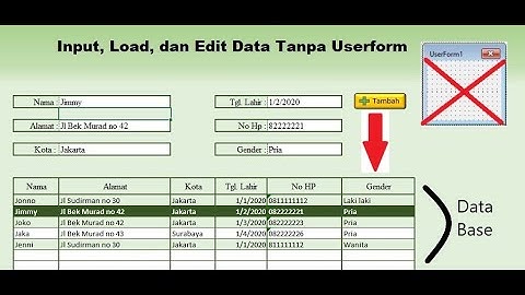 Trick Excel - Membuat data entry (dapat di edit) tanpa USERFORM - part 1 : data input