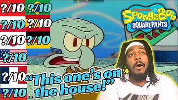 FIRST TIME REACTION TO SQUIDWARD SAYS, THIS ONE’S ON THE HOUSE!” IN DIFFERENT LANGUAGES | SPONGEBOB