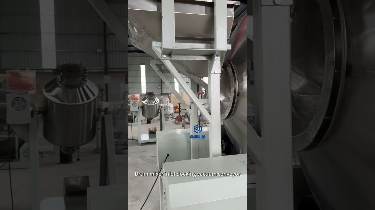 Dust-free Dry Powder Vacuum Discharge Machine with Drum-type Mixing Stirring Machine  