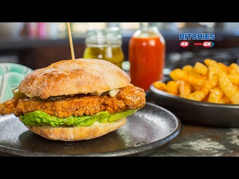 Southern fried chicken burgers