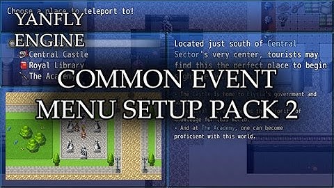 YEP.109 - Common Event Menu Setup Pack 2 - RPG Maker MV
