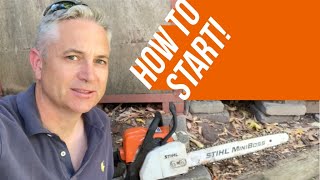 How to Easily and Safely Start Stihl Chainsaw - Never flood it again!