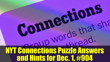 NYT Connections Puzzle Answers and Hints for Dec. 1, #904