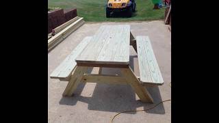 My version of a rectangular picnic table. If you would like to buy one or any thing else I build you can contact me at 