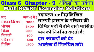 Class 6 Ch 9 Example 10 |आंकड़ों का प्रबंधन | Chapter 9 | Math in Hindi |Math NCERT Example Solution