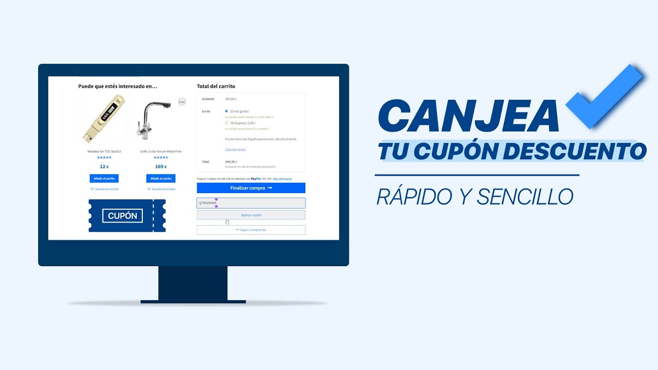 Cómo Aplicar un Cupón de Descuento en Waterluxe - YouTube