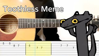 Toothless Dancing Meme (Easy Guitar Tutorial Tabs)