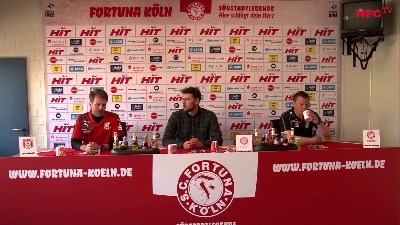 34. Spieltag: SC Fortuna Köln - Hallescher FC | Pressekonferenz nach dem Spiel hfcc hawkmail