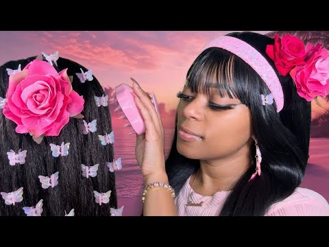 ASMR | 🌸 Girl Who Is Secretly OBSESSED With You Plays With Your Hair | With & W/O Beach Ambience 🐚