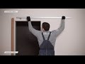 Видео инструкция по монтажу одностворчатой раздвижной двери;перегородки вдоль стены без обрамления