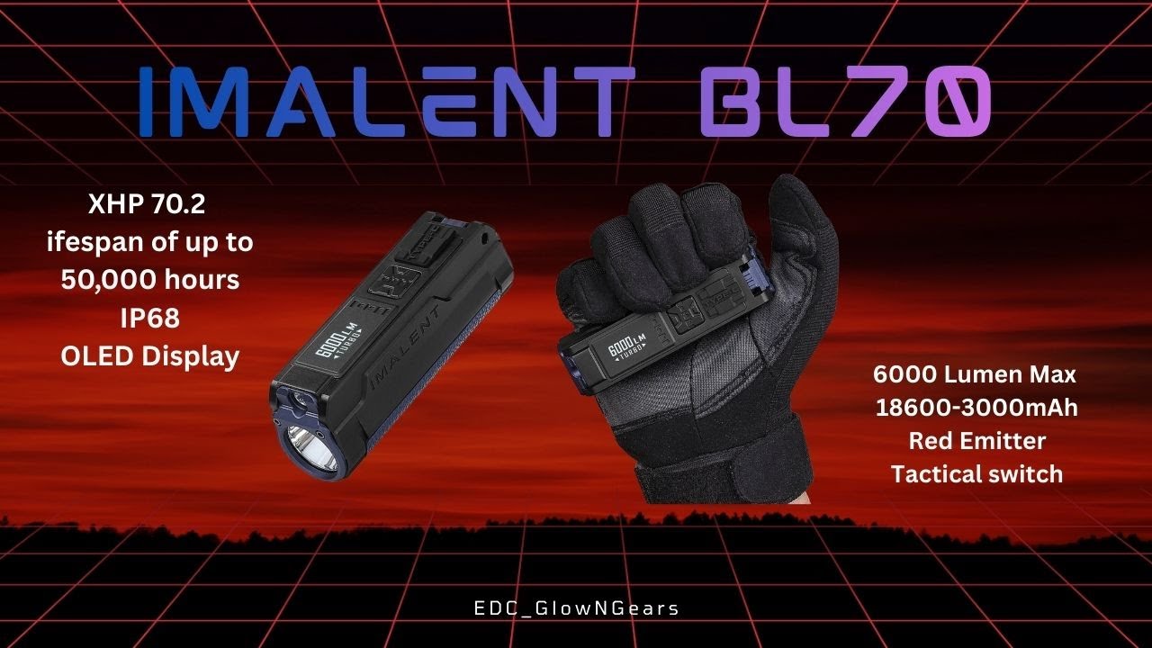 Imalent BL70| XHP 70.2| 6000Lumens Max|OLED display|3000mAh| IP68