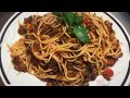 اسباجتي باللحم المفروم والصلصة الرائعة/ spaghetti meat sauce/للشيف ايمن حسن.