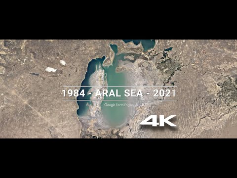 АРАЛЬСКОЕ МОРЕ в 4K UHD - 1984-2021. ARAL SEA 38 лет за 1 минуту динамика обмеления