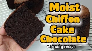 Chocolate Chiffon Cake \/ Moist Chocolate Chiffon Cake ( Family Recipe )