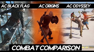 AC Odyssey "COMBAT" Comparison VS AC Black Flag VS AC Origins | How smooth combat looks ?