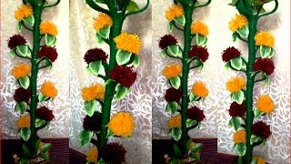 Merigold Genda flower plant making with wool threads